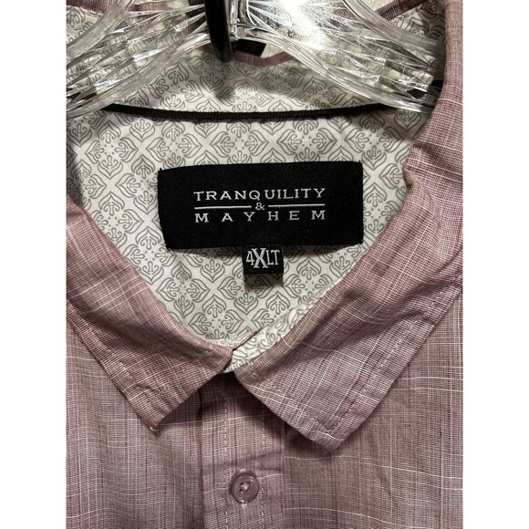Tranquility & Mayhem Men’s 4XLT Lavender Long Sleeve Button Up Shirt - Picture 2 of 6